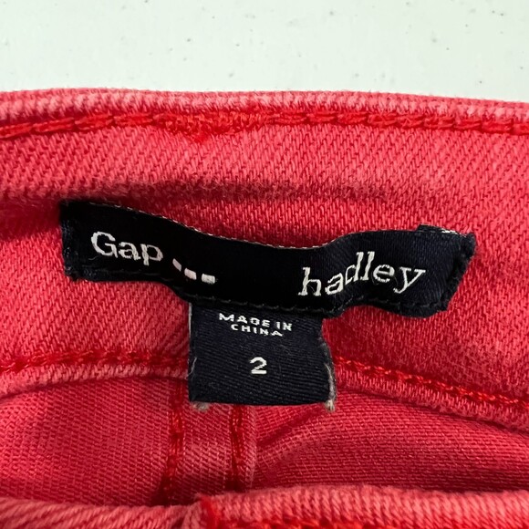 Gap Women's Hadley Red Cut Off Shorts Stretch Cotton Size 2 - Picture 3 of 10